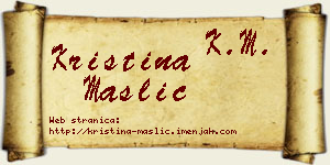Kristina Maslić vizit kartica